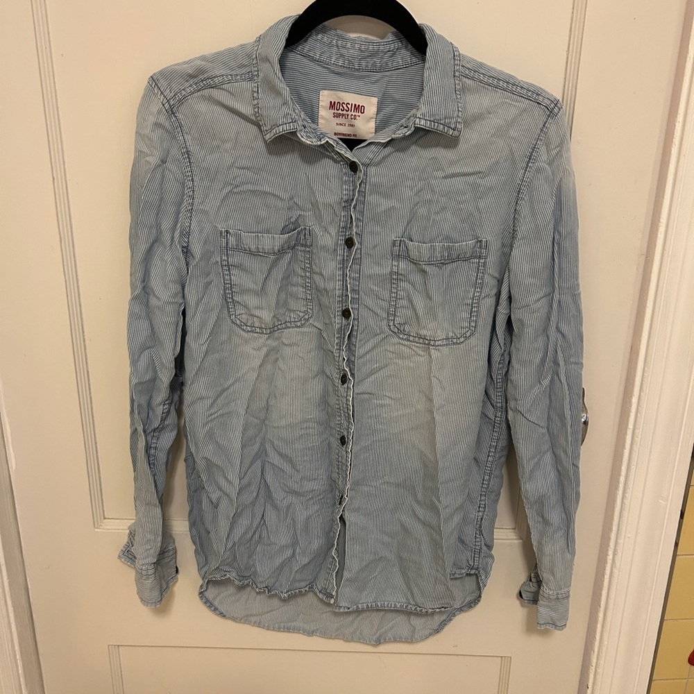 Mossimo Supply Co. Blue Striped Shirt